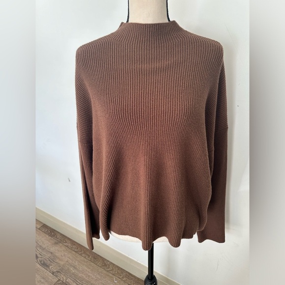 Selected Femme brown sweater ribbed SZ XL - Picture 1 of 4